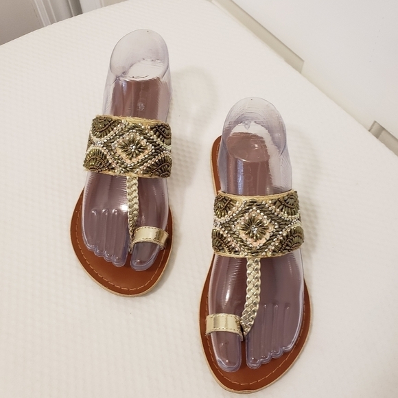 Coconuts By Matisse Beaded Sandals Size 6M - Picture 2 of 10